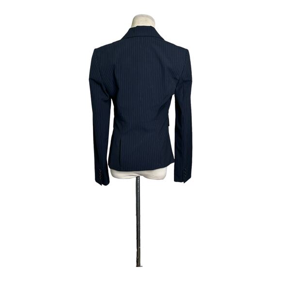 The Limited black pinstriped long sleeves 2 buttoned lined blazer size 0 - Picture 11 of 12